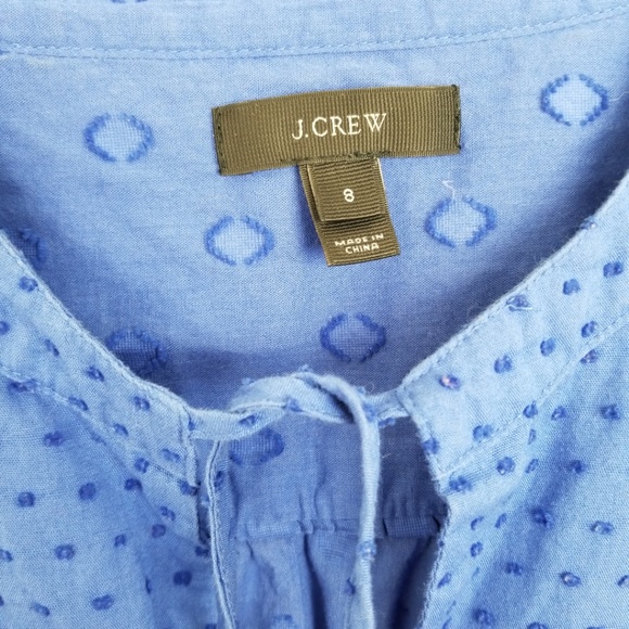 3/$25 J CREW Double-dot bib Cotton Blouse top - Picture 7 of 7